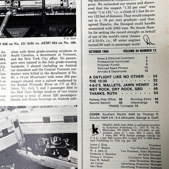 Trains Magazine of Railroading October 1984 u What Does Daylight Mean to You - Picture 3 of 6
